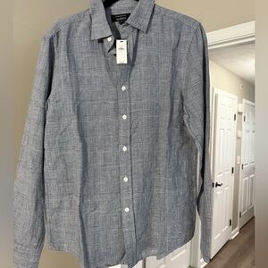 Banana Republic Gray Plaid Casual Shirt